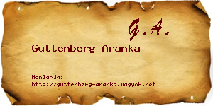 Guttenberg Aranka névjegykártya